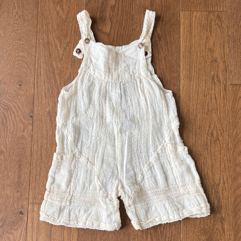 Kids LinenWhite Overalls
